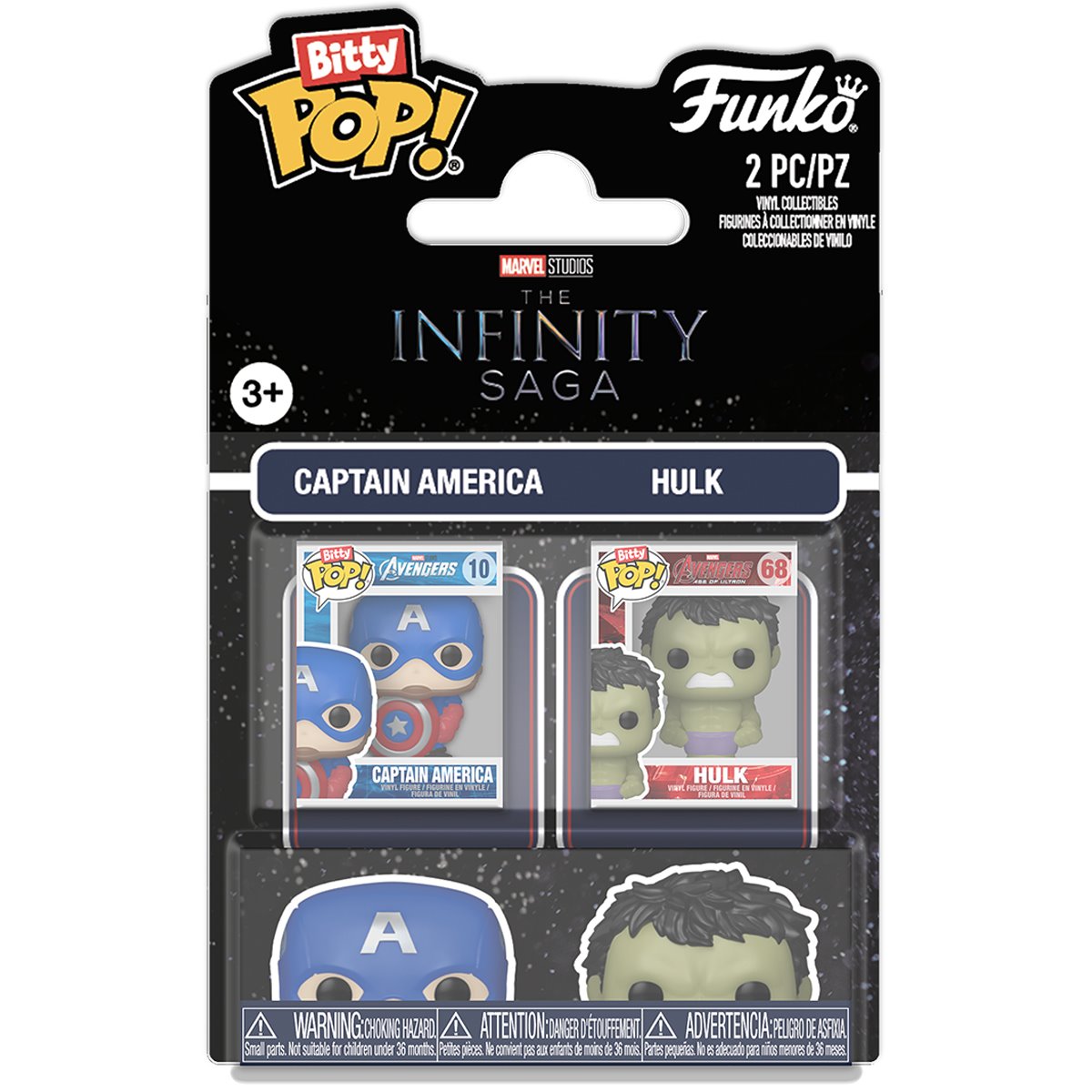 The Avengers The Infinity Saga Captain America and Hulk Funko Bitty Pop! Mini-Figure 2-Pack