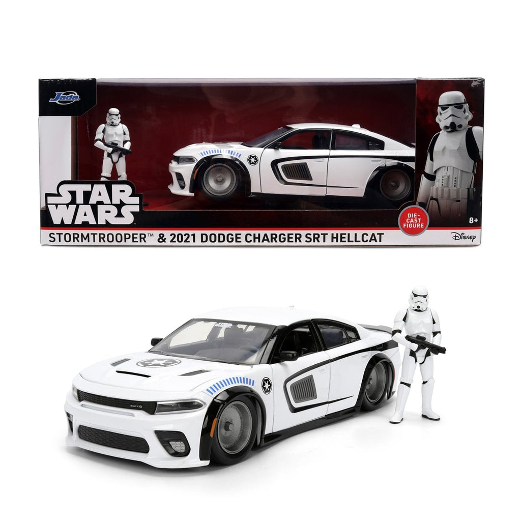 Hollywood Rides Star Wars 2021 Dodge Charger SRT Hellcat 1:24 Scale Die-Cast Metal Vehicle with Stormtrooper Figure