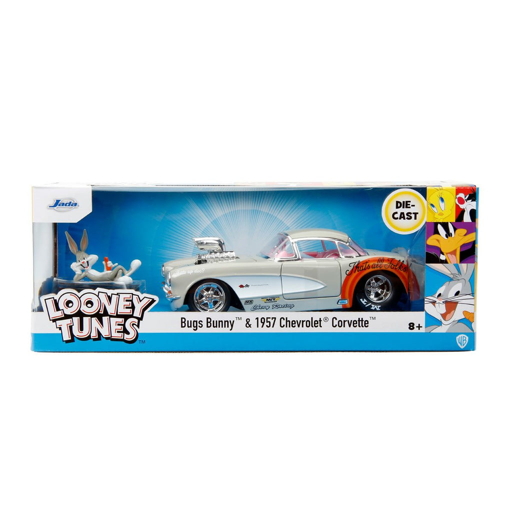 Looney Tunes Hollywood Rides 1956 Chevrolet Corvette with Bugs Bunny Figure