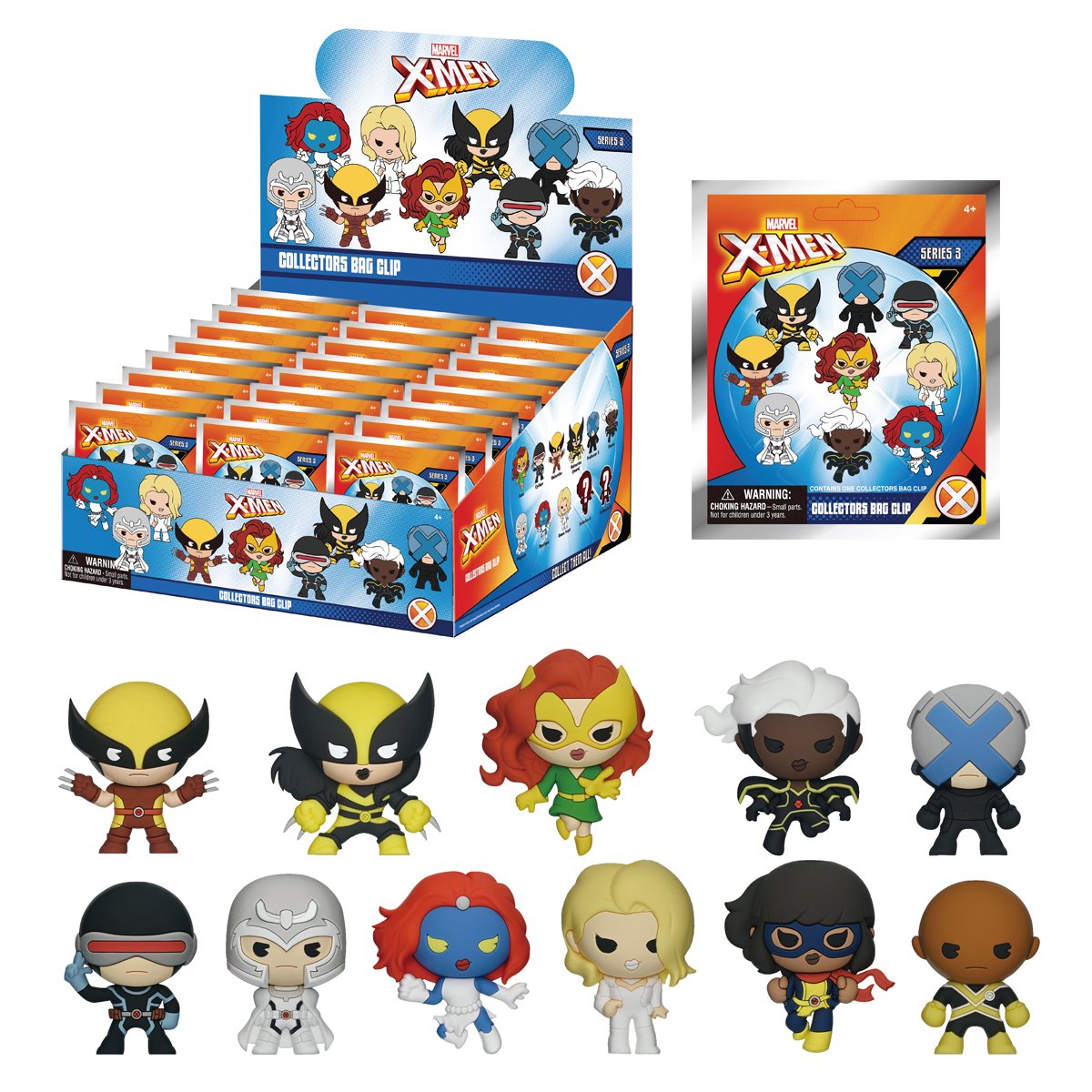 X-Men Classic Series 3 3D Foam Bag Clip Random 6-Pack
