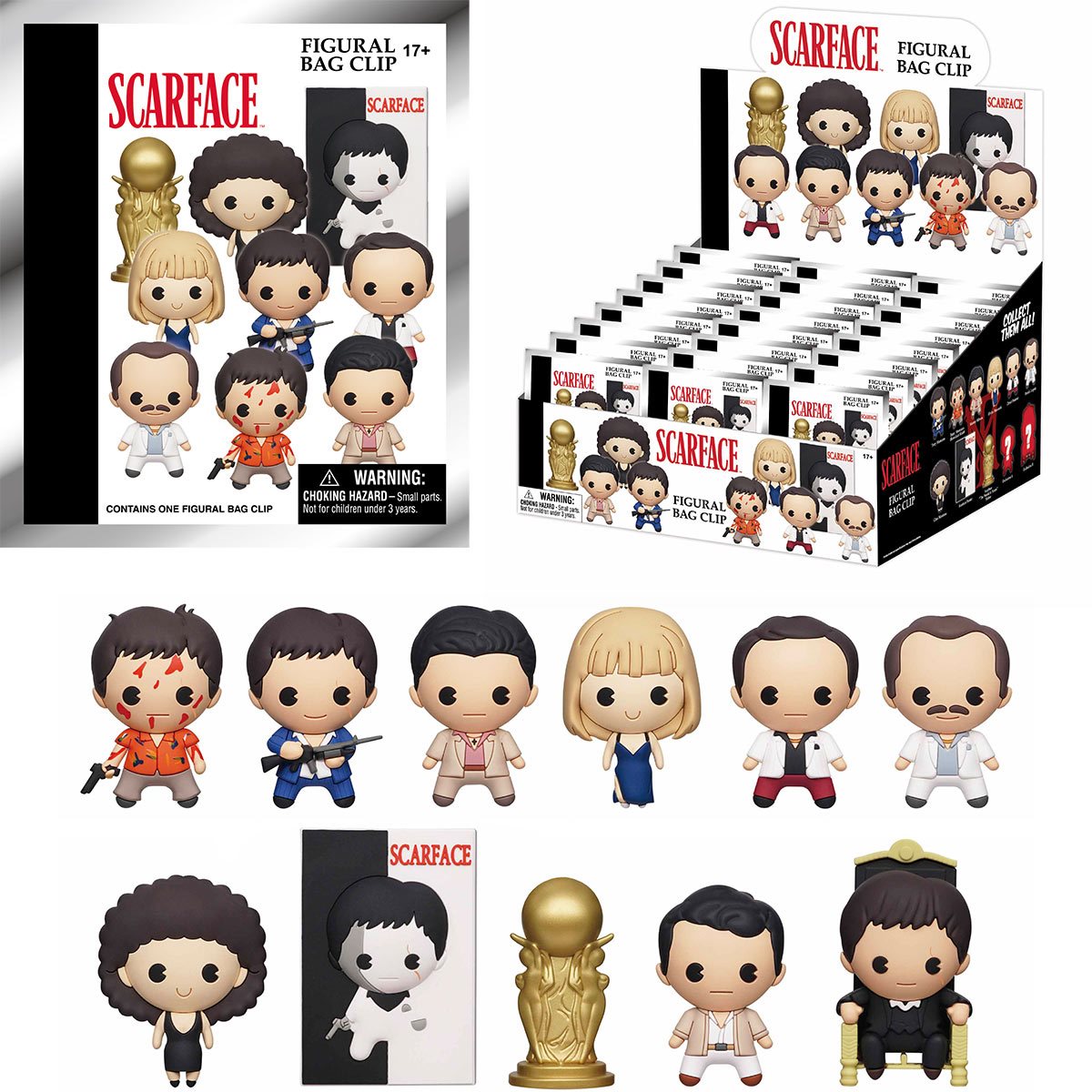 Scarface 3D Foam Bag Clip Display Case of 24