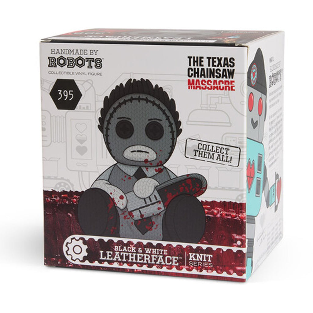 The Texas Chainsaw Massacre Leatherface #395 Bloody Black and White Handmade By Robots Vinyl Figure