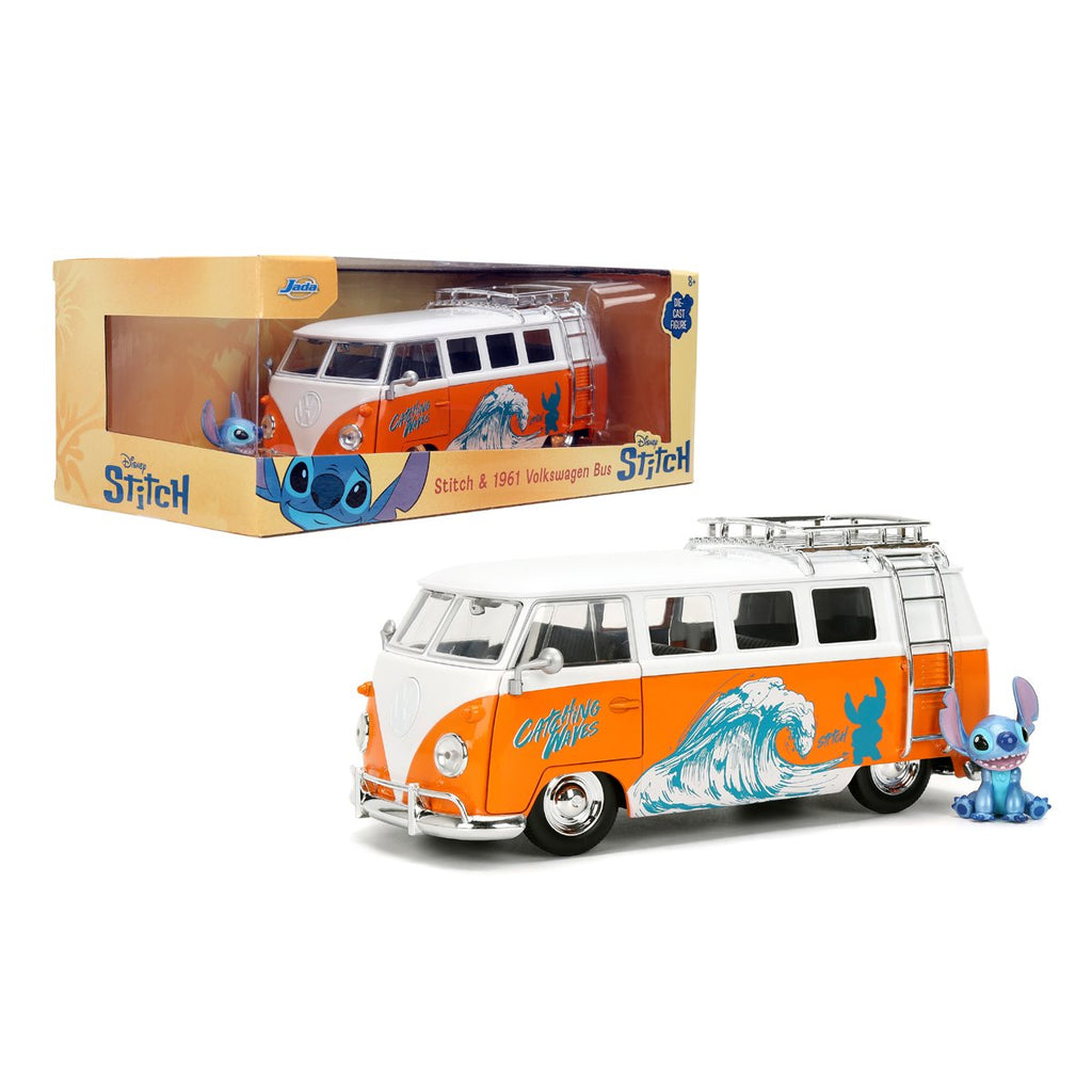 Hollywood Rides Lilo & Stitch 1961 Volkswagen Bus 1:24 Scale Die-Cast Metal Vehicle with Stitch Figure