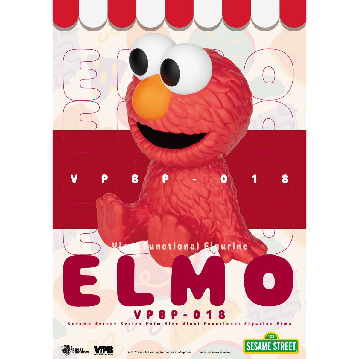 Sesame Street Series Elmo VPBP-018 Palm Size Vinyl Functional Piggy Bank