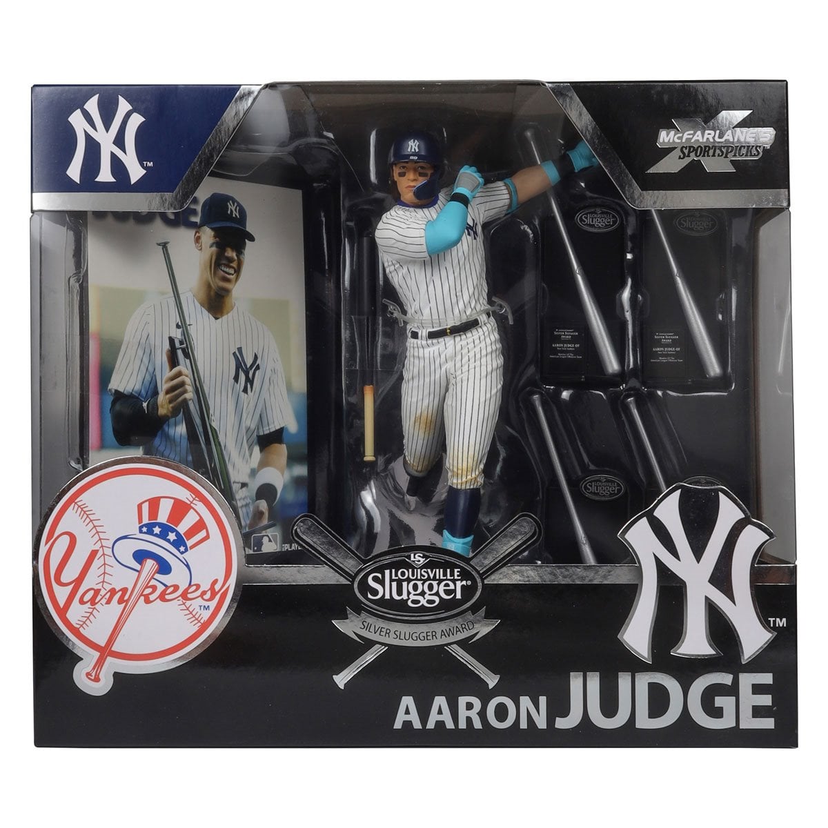MLB SportsPicks New York Yankees Aaron Judge Silver Slugger Trophy Boxed Set