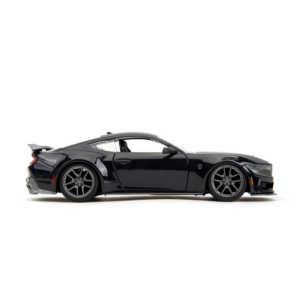 Bigtime Muscle 2024 Glossy Black Ford Mustang Dark Horse 1:24 Scale Die-Cast Metal Vehicle