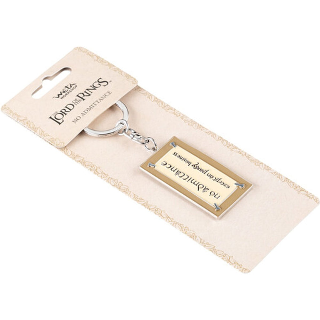 The Lord of the Rings Trilogy No Admittance Sign Enamel Key Chain