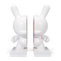 Dunny Lustre Gloss White and Pink 10-Inch Resin Bookends