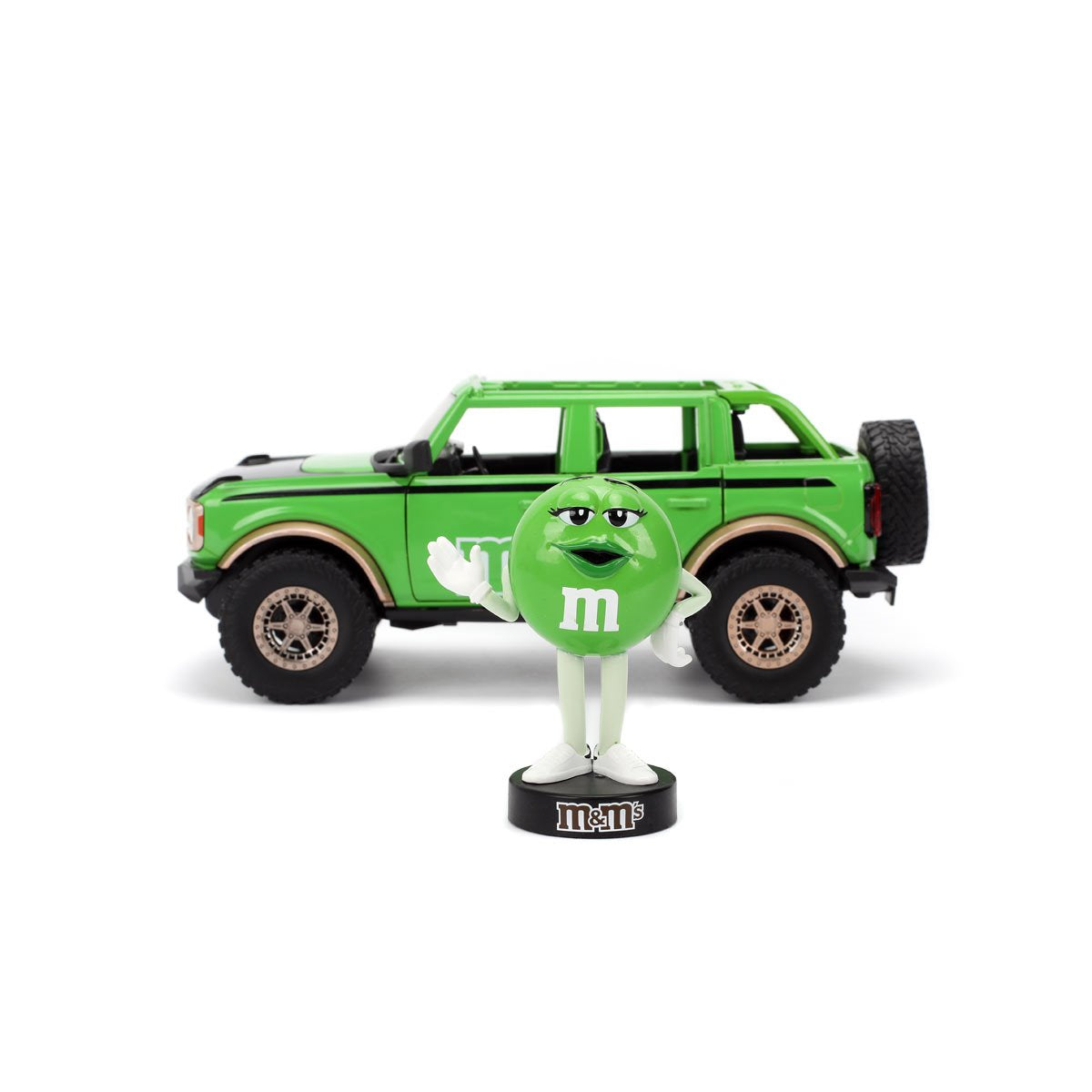 M&M's 2021 Ford Bronco 1:24 Scale Die-Cast Metal Vehicle with Green Figure