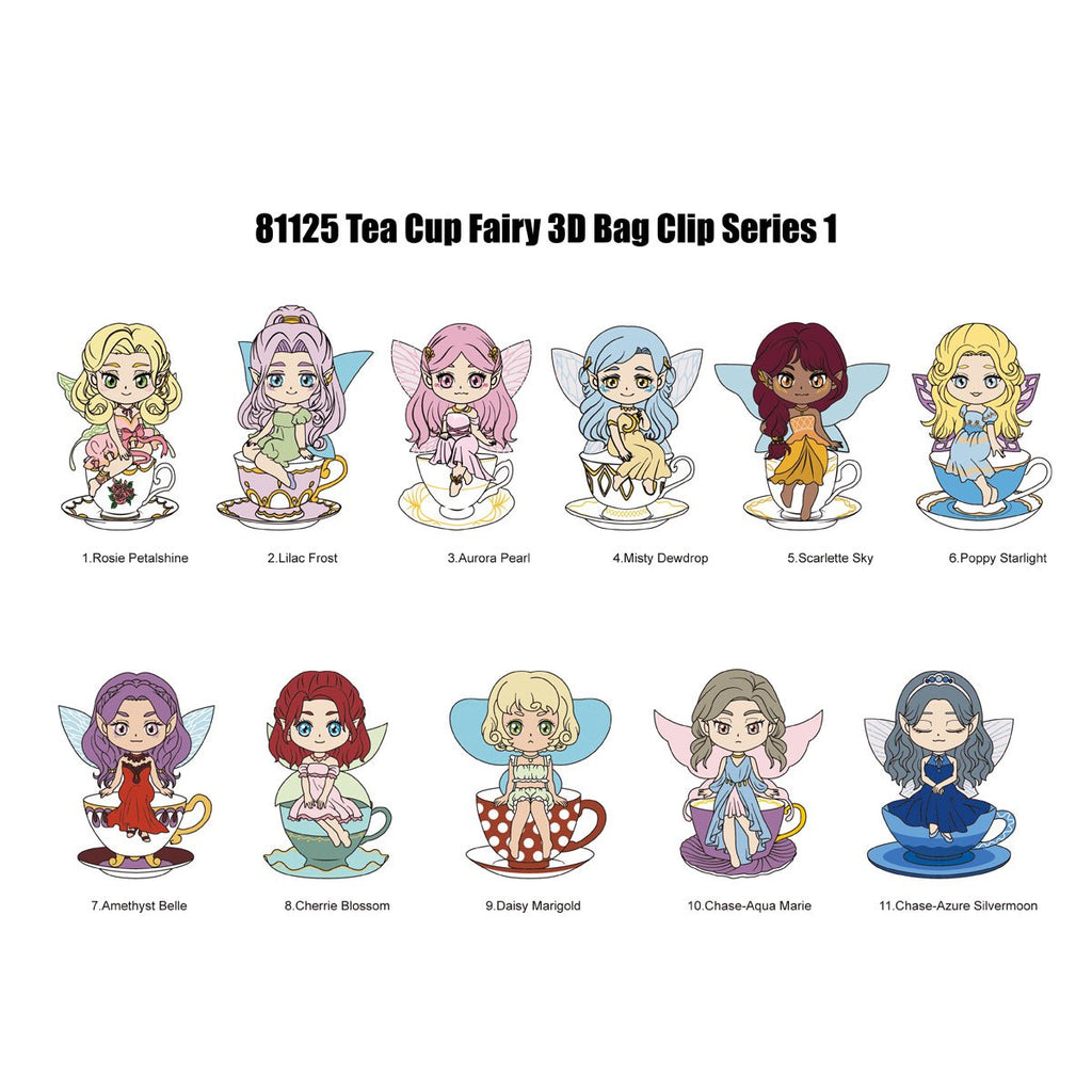 Tea Cup Fairies 3D Foam Bag Clip Random 6-Pack