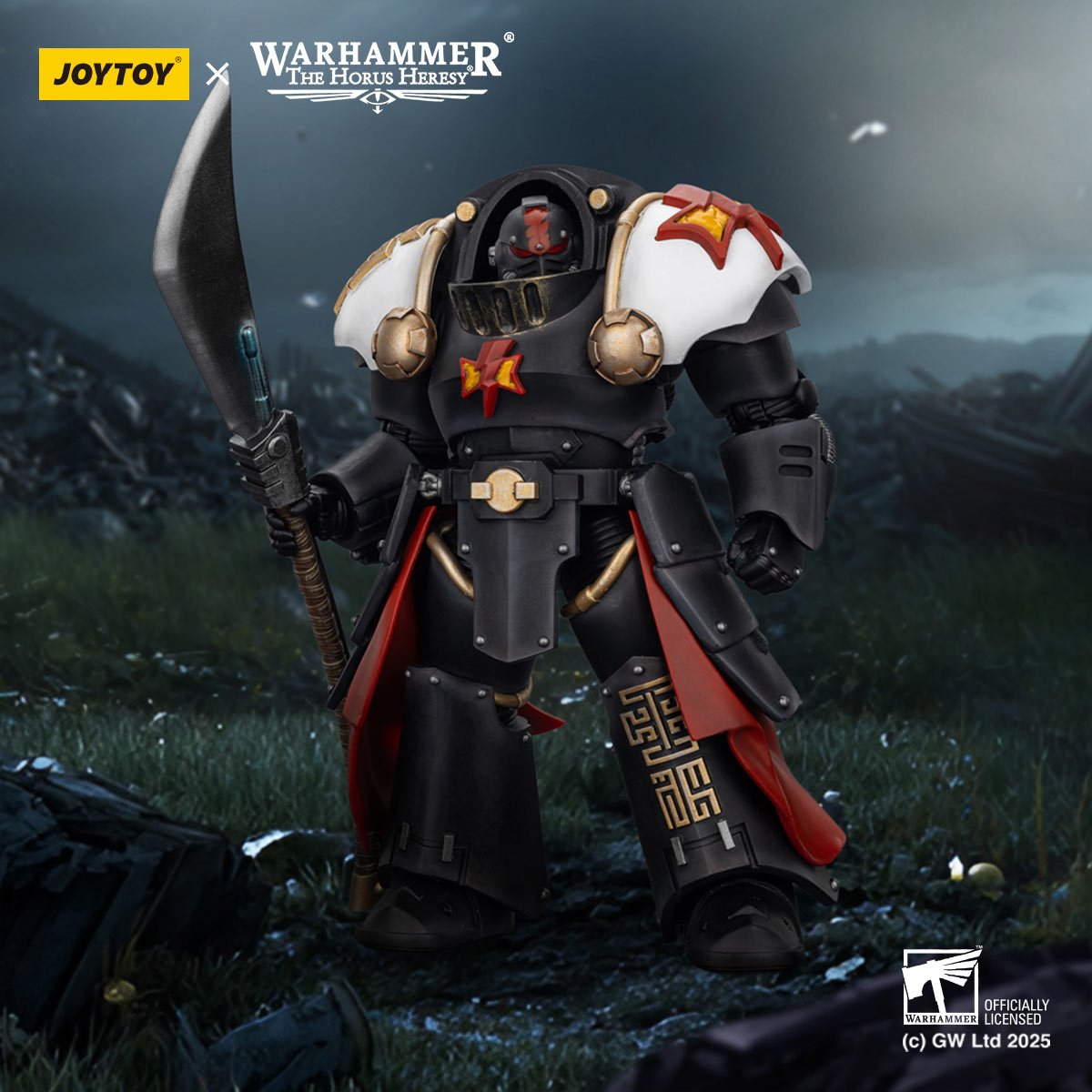 Joy Toy Warhammer The Horus Heresy White Scars Ebon Keshig Terminator 2 with Power Glaive 1:18 Scale Action Figure
