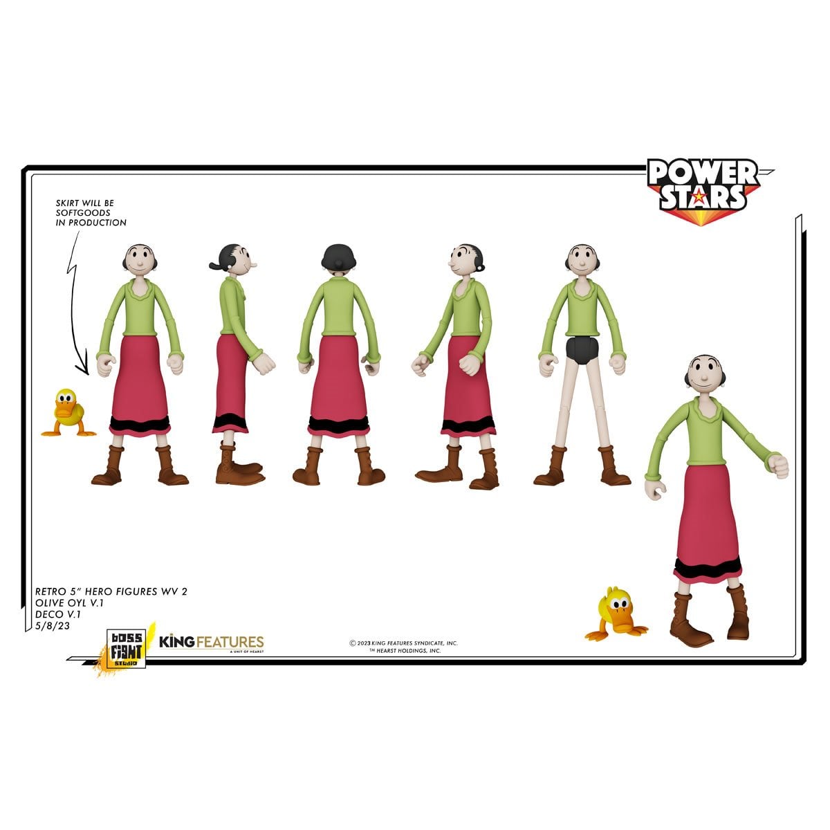 Popeye Power Stars Olive Oyl Retro 5-Inch Action Figure