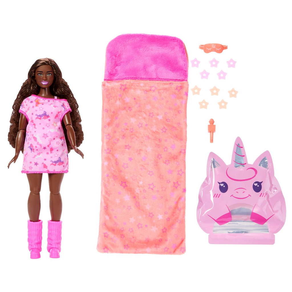 Barbie Sleepover Reveal Pink Doll and Accessories