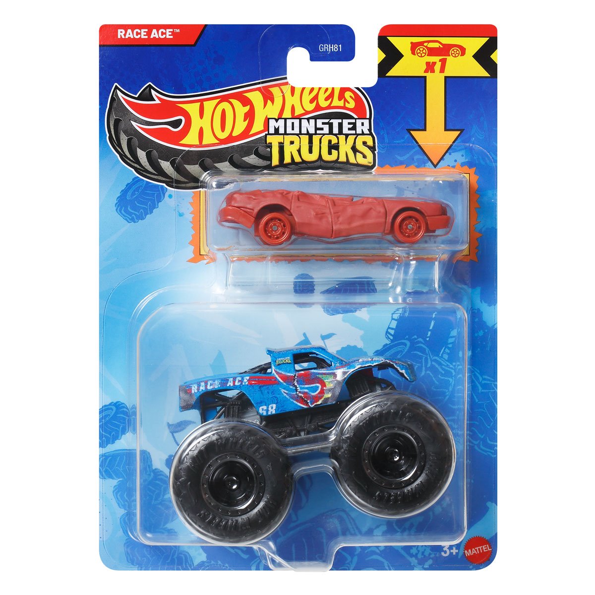 Hot Wheels Monster Truck Plus Car 1:64 Scale Vehicle 2-Pack 2026 Mix 2 Case of 8