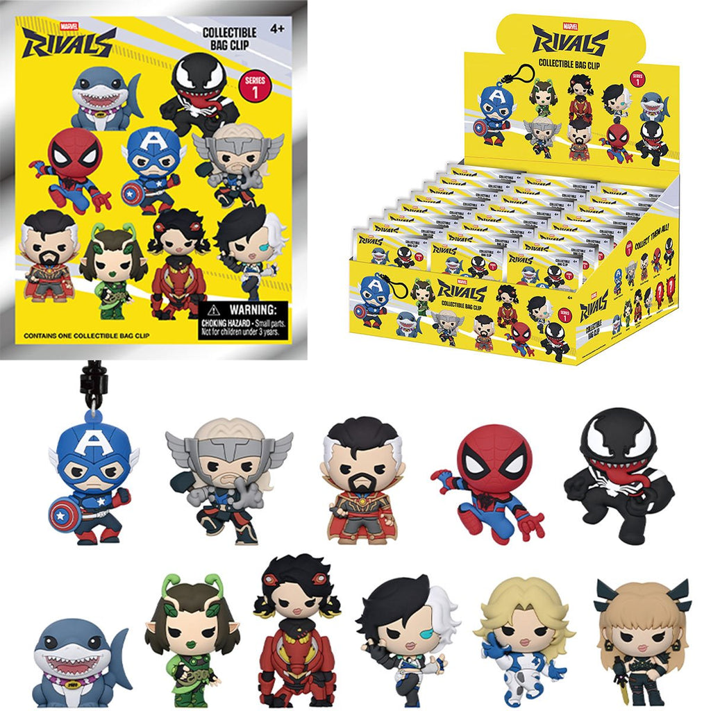 Marvel Rivals 3D Foam Bag Clip Display Case of 24