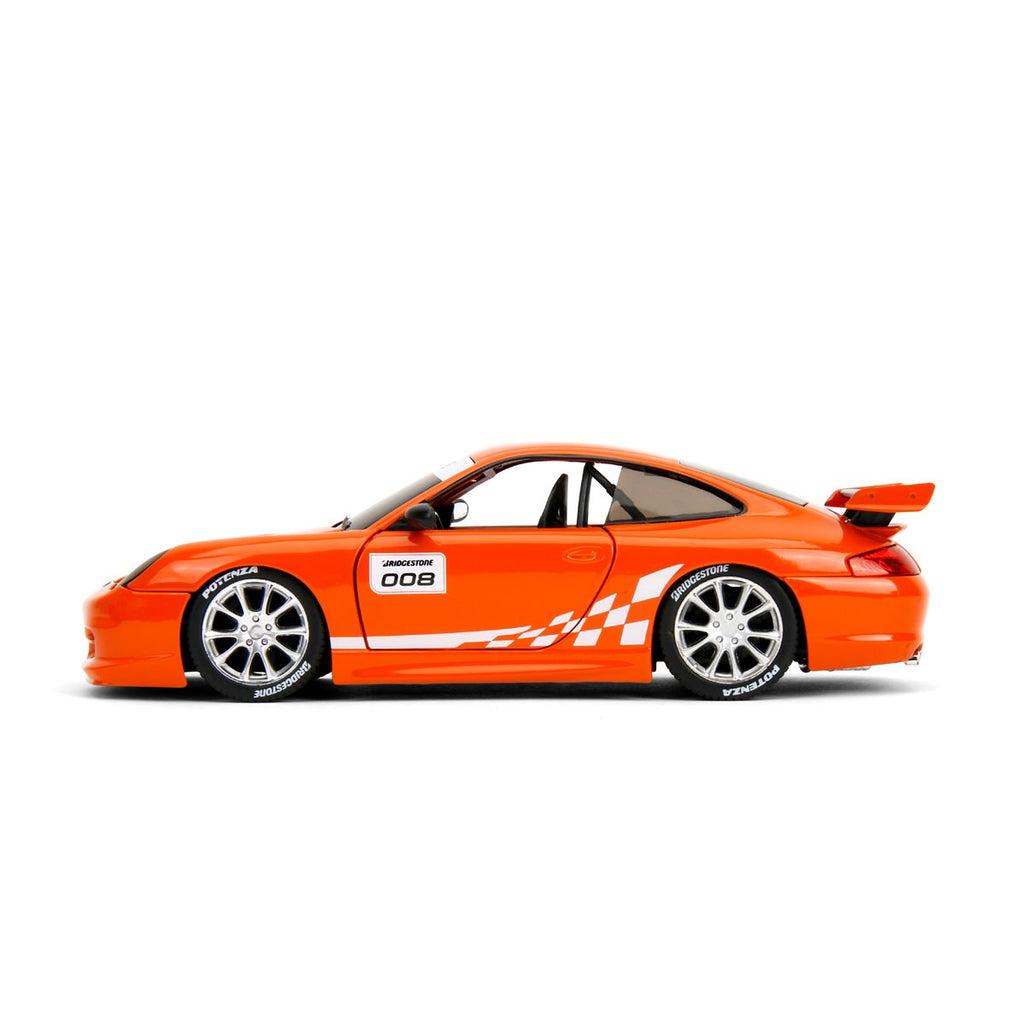Hyper-Spec Porsche 911 GT3 RS 996 Glossy Orange 1:24 Scale Die-Cast Metal Vehicle