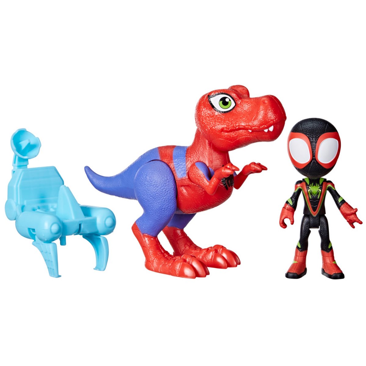 Spidey and His Amazing Friends Dino-Webs Spidey-Rex & Miles Spin Morales Figures