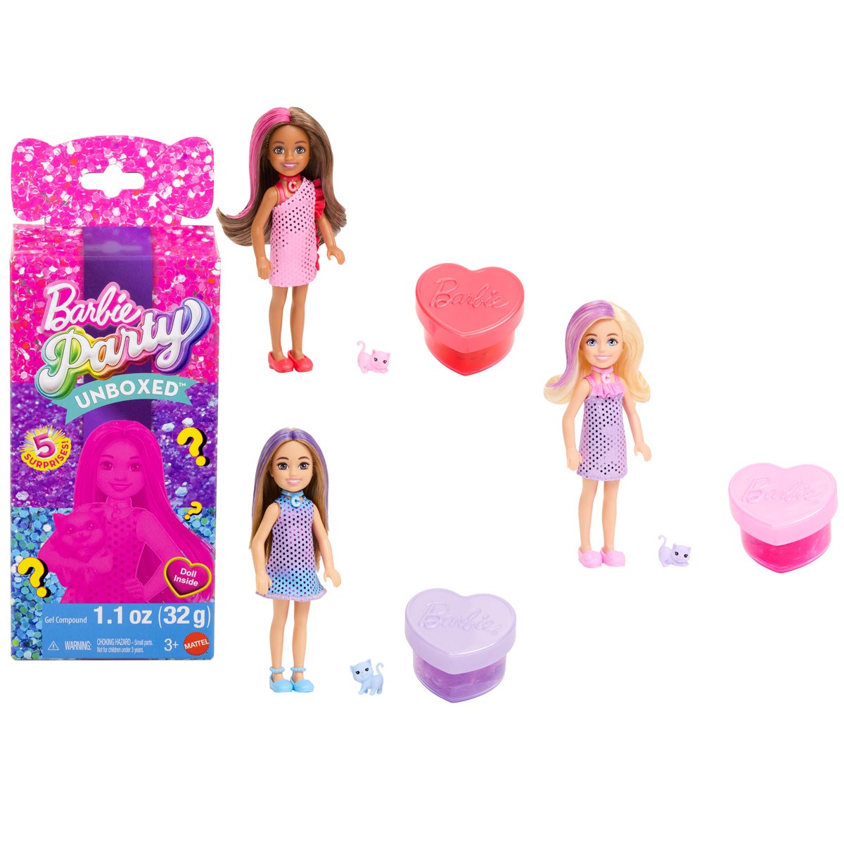 Barbie Party Unboxed Chelsea Doll Set Case of 3