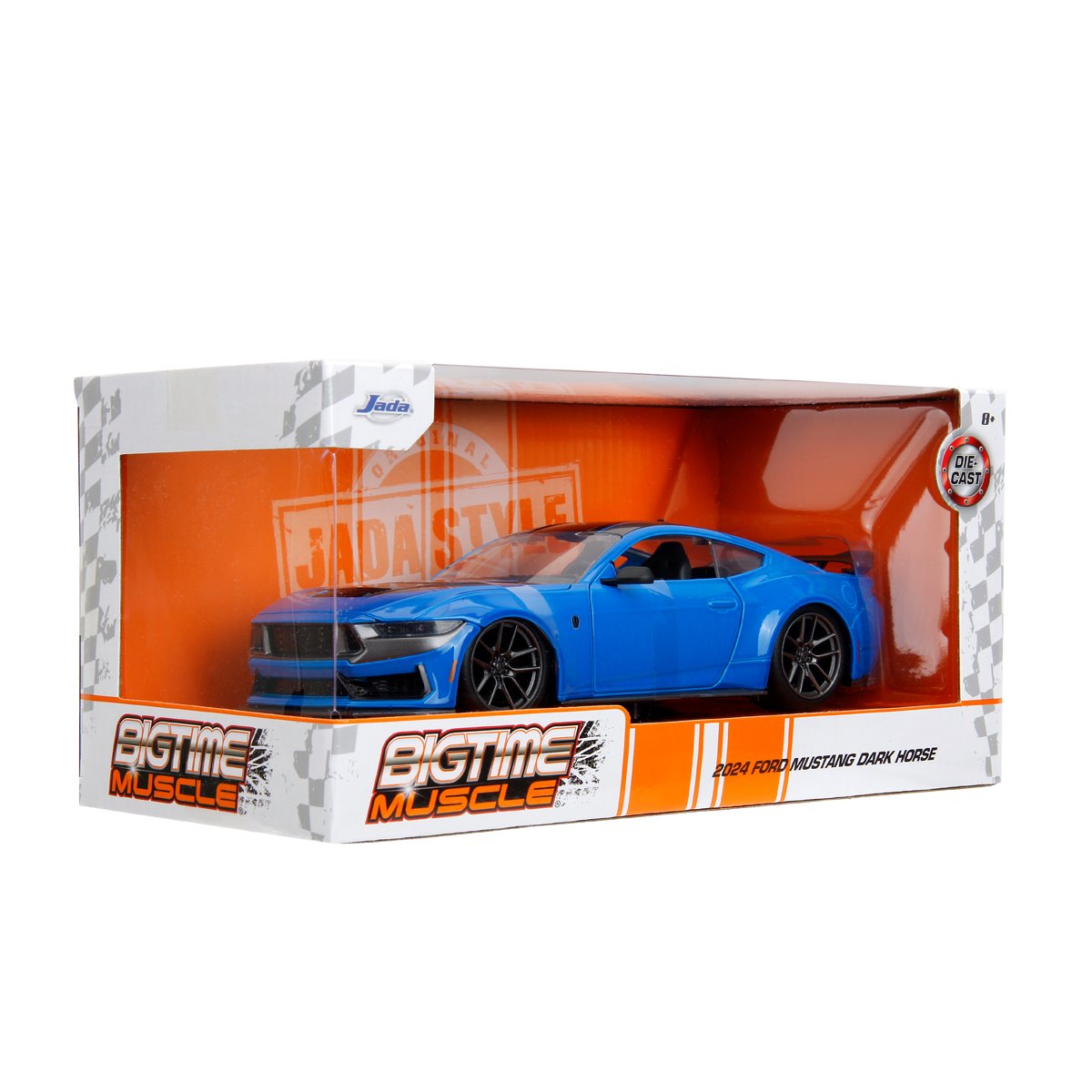 Bigtime Muscle 2024 Blue Ford Mustang Dark Horse 1:24 Scale Die-Cast Metal Vehicle