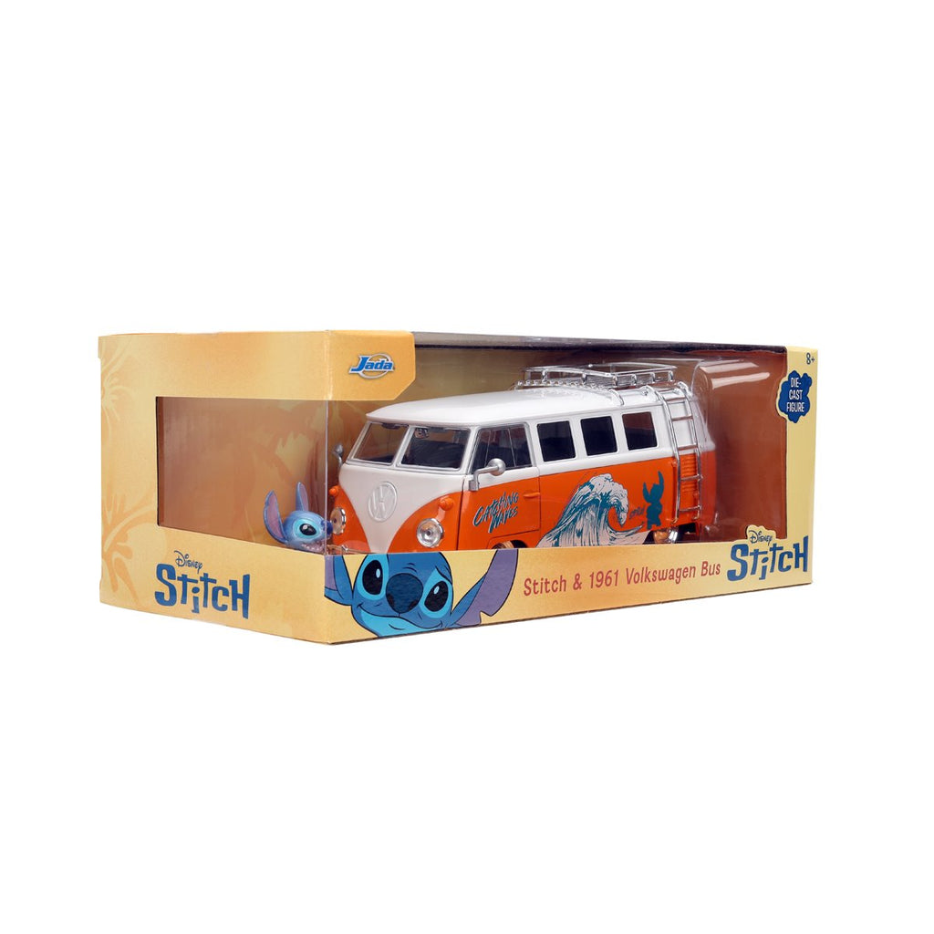 Hollywood Rides Lilo & Stitch 1961 Volkswagen Bus 1:24 Scale Die-Cast Metal Vehicle with Stitch Figure