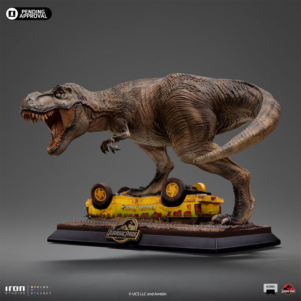 Jurassic Park T-Rex Attack Icons Statue