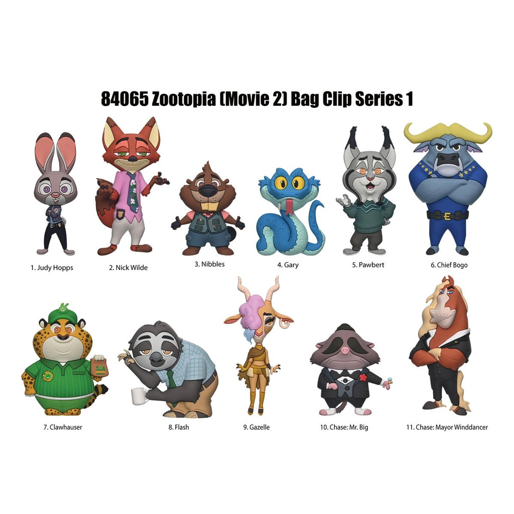 Zootopia 2 3D Foam Bag Clip Random 6-Pack