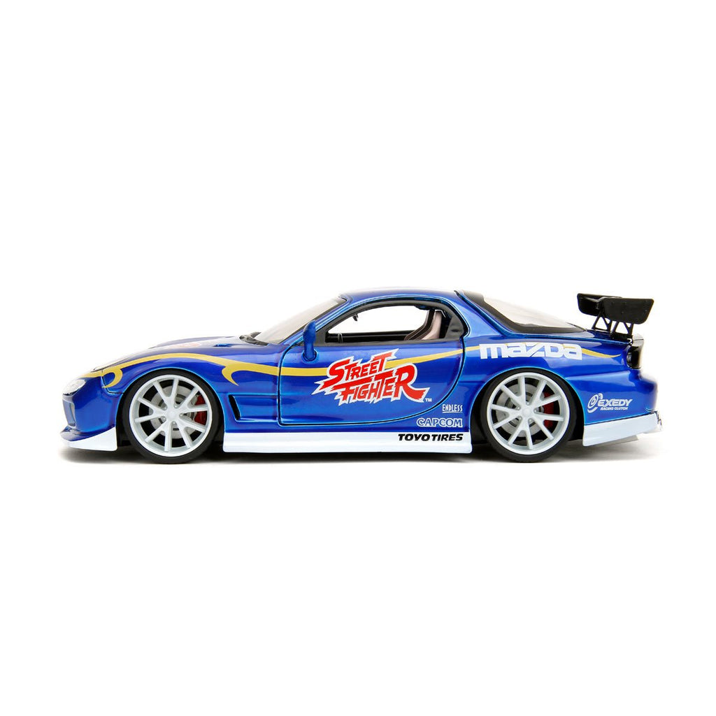 Hollywood Rides Street Fighter Chun-Li 1993 Mazda RX-7 1:24 Scale Die-Cast Metal Vehicle with Figure