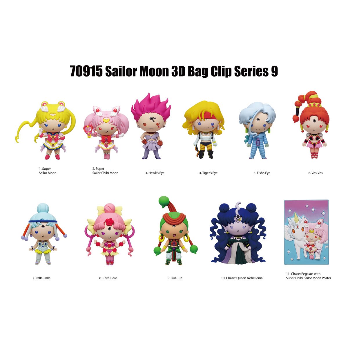 Sailor Moon Series 9 3D Foam Bag Clip Random 6-Pack