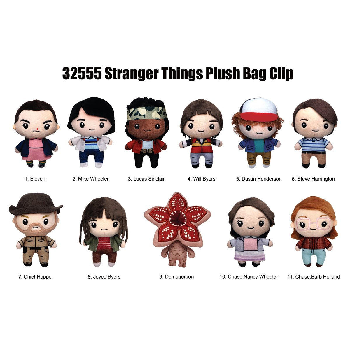 Stranger Things Plush Bag Clip Display Case of 24