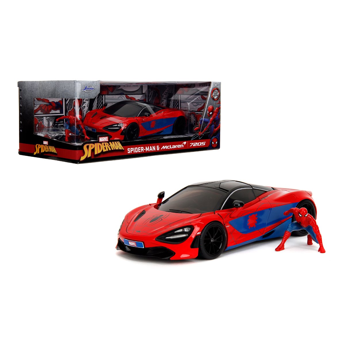 Hollywood Rides Marvel Spider-Man McLaren 720S 1:24 Scale Die-Cast Metal Vehicle with Spider-Man Figure