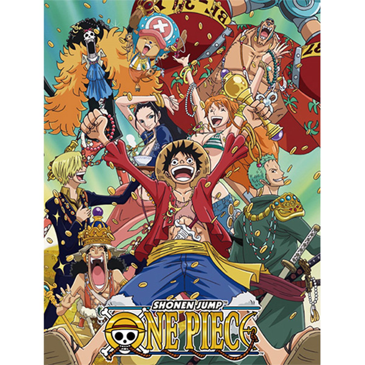 One Piece Group with Money Sublimation Throw Blanket