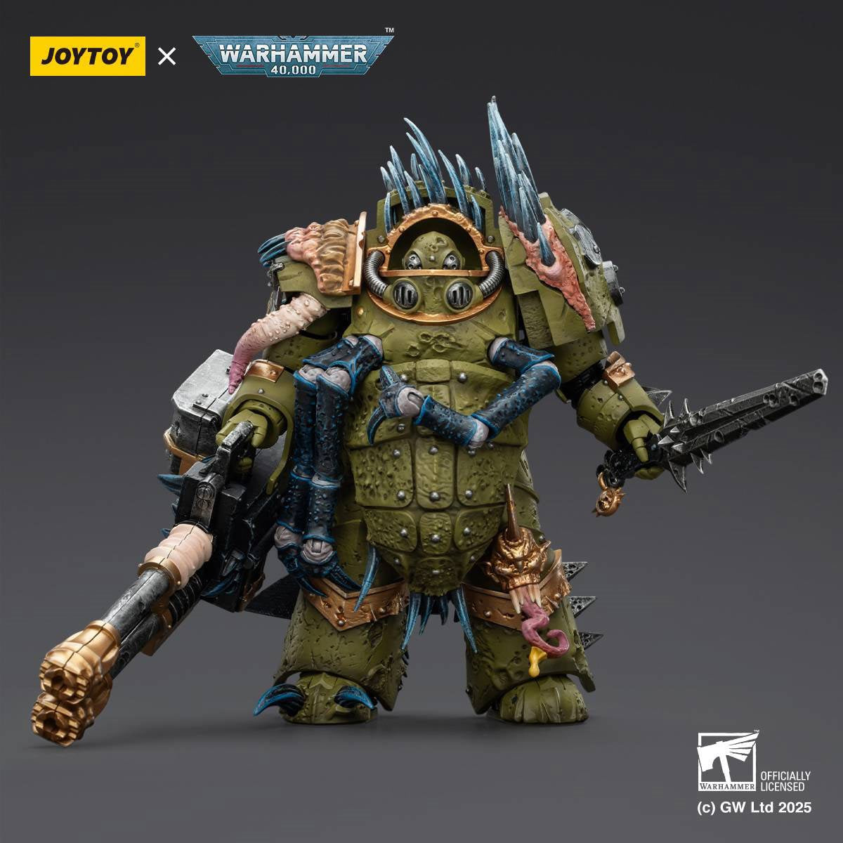 Joy Toy Warhammer 40,000 Death Guard Blightlord Terminator 1 Reaper Autocannon & Bubotic Blades 1:18 Scale Action Figure