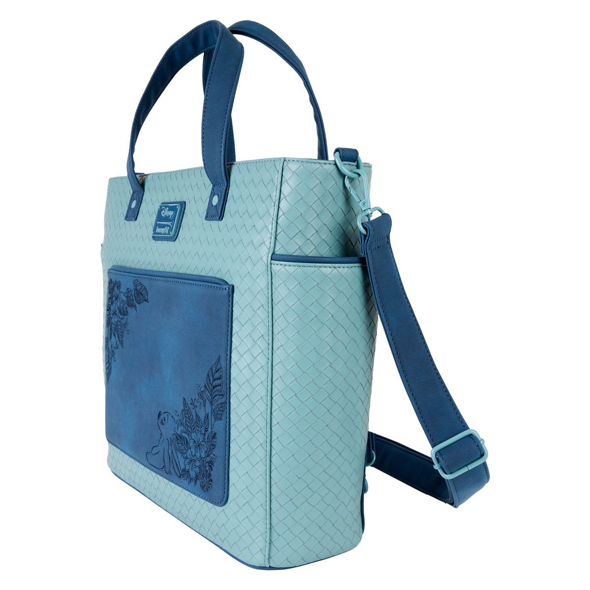 Lilo & Stitch Suede Stitch with Flowers Convertible Tote Bag