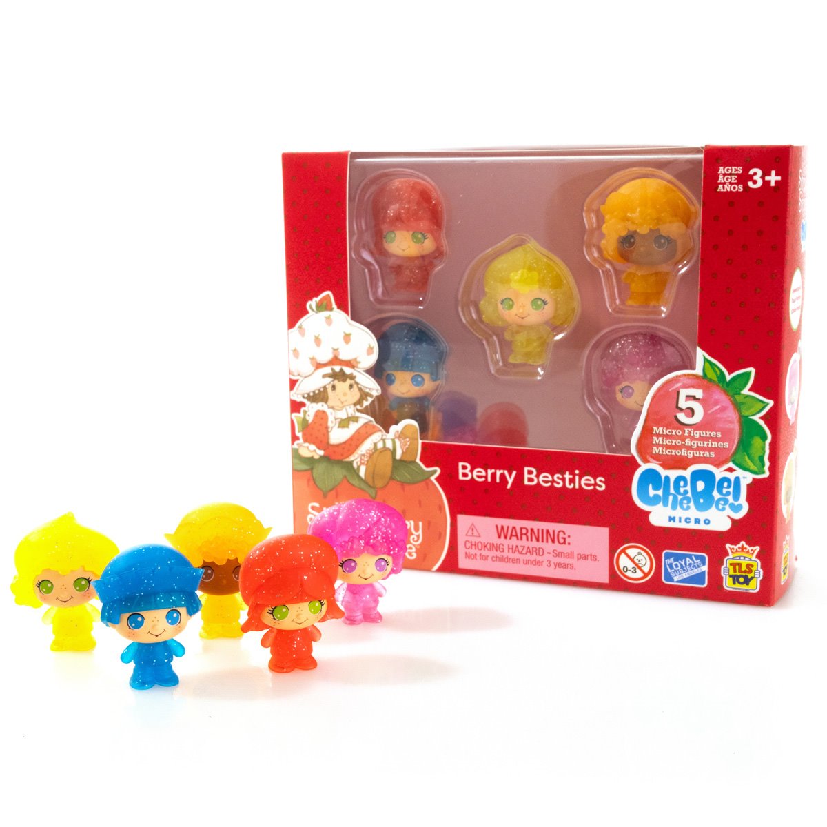 Strawberry Shortcake CheeBee Berry Besties Glitter 1 1/2-Inch Mini-Figure 5-Pack Collector Set