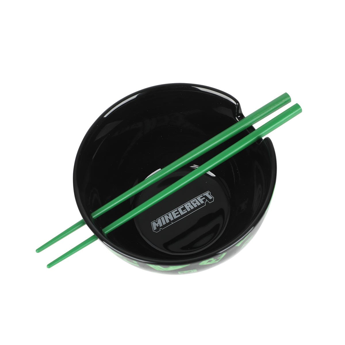 Minecraft Ceramic Ramen Bowl with Chopsticks