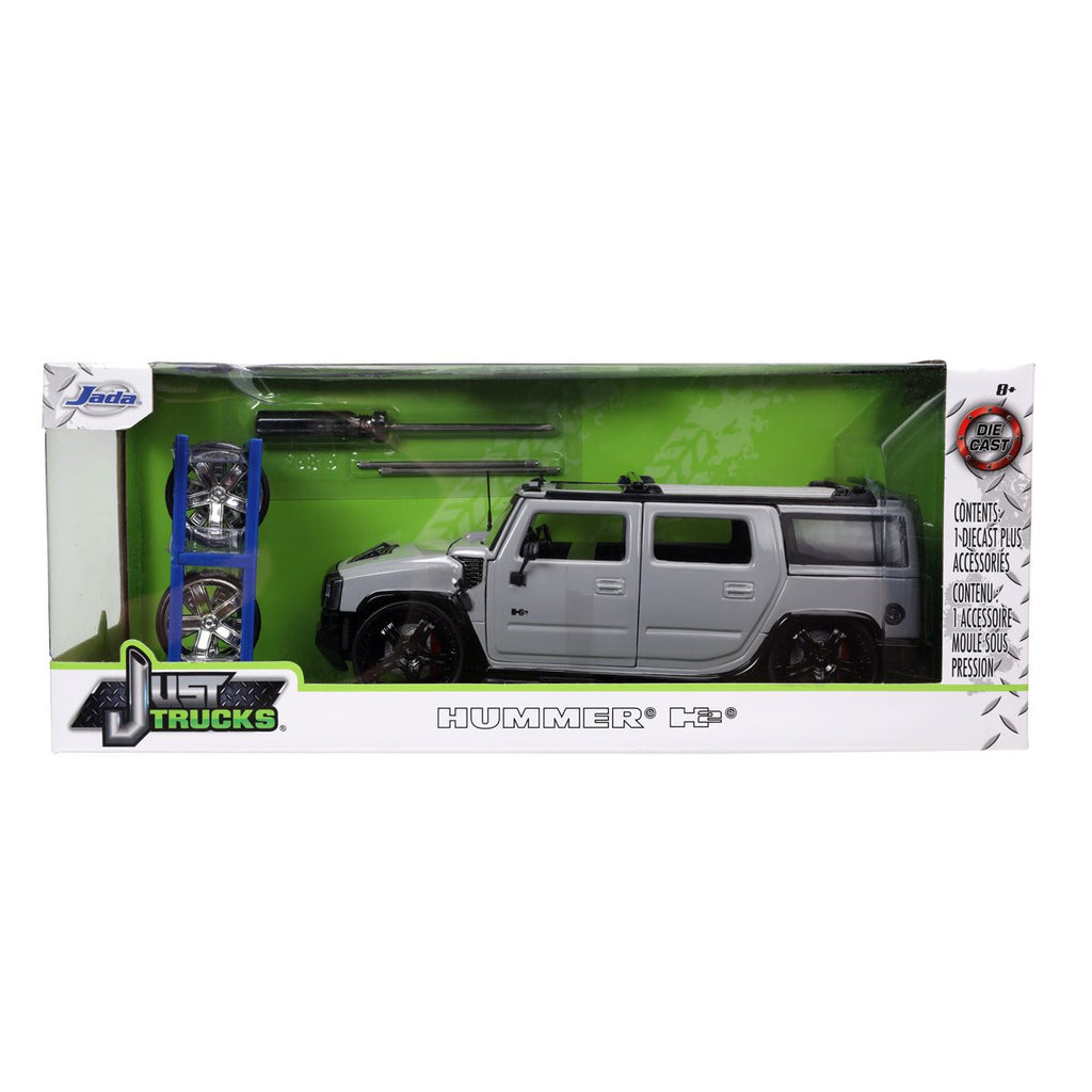 Just Trucks 2003 Hummer H2 1:24 Scale Die-Cast Metal Vehicle with Tire Rack
