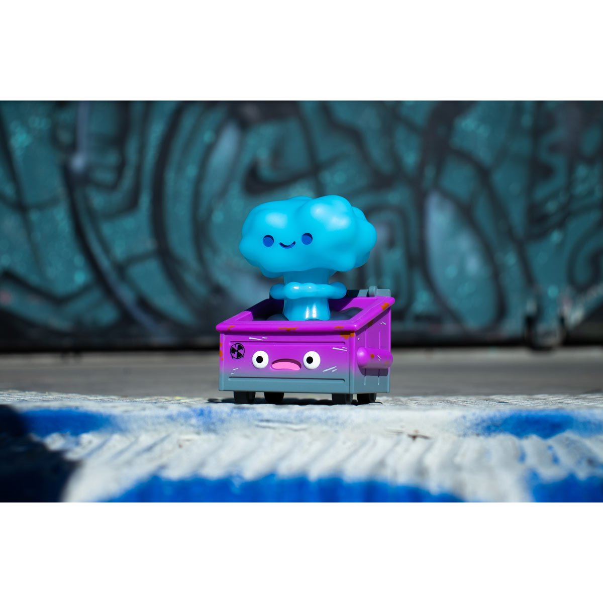 Lil Nuclear Dumpster Fire Biohazard Blue Variant Vinyl Figure - Entertainment Earth Exclusive