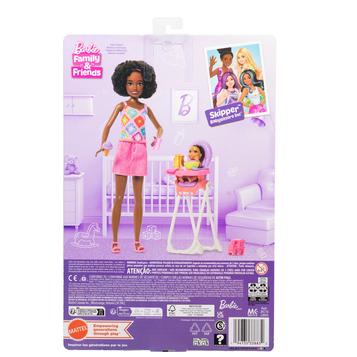 Barbie Family & Friends High Chair Playset and Doll