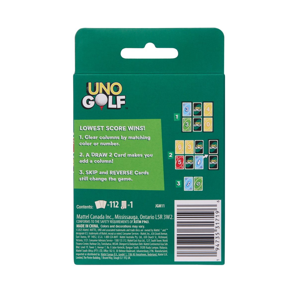 UNO Golf Card Game