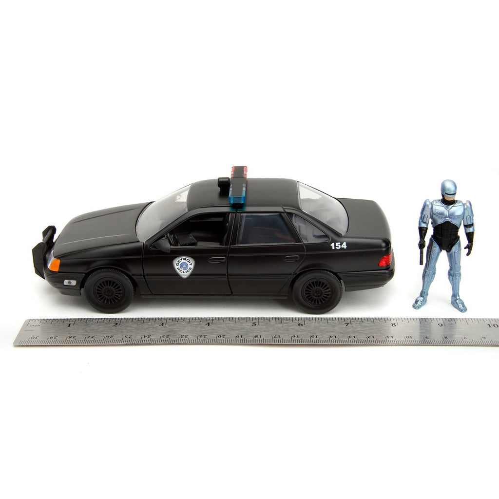 Hollywood Rides RoboCop OCP Ford Taurus 1:24 Scale Die-Cast Metal Vehicle with RoboCop Figure