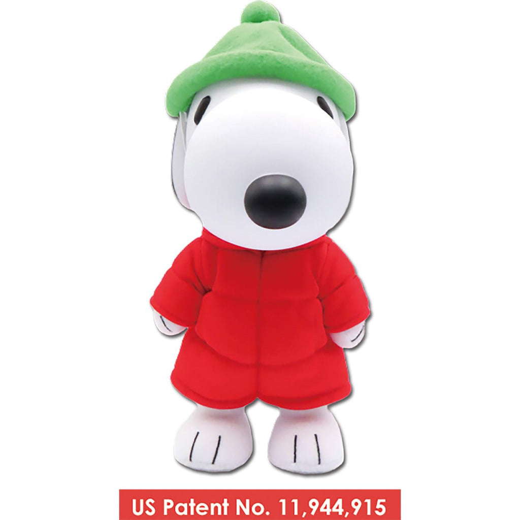 Peanuts Snoopy Puffer Jacket FigureKey Vinyl Head 8-Inch Moveable Plush