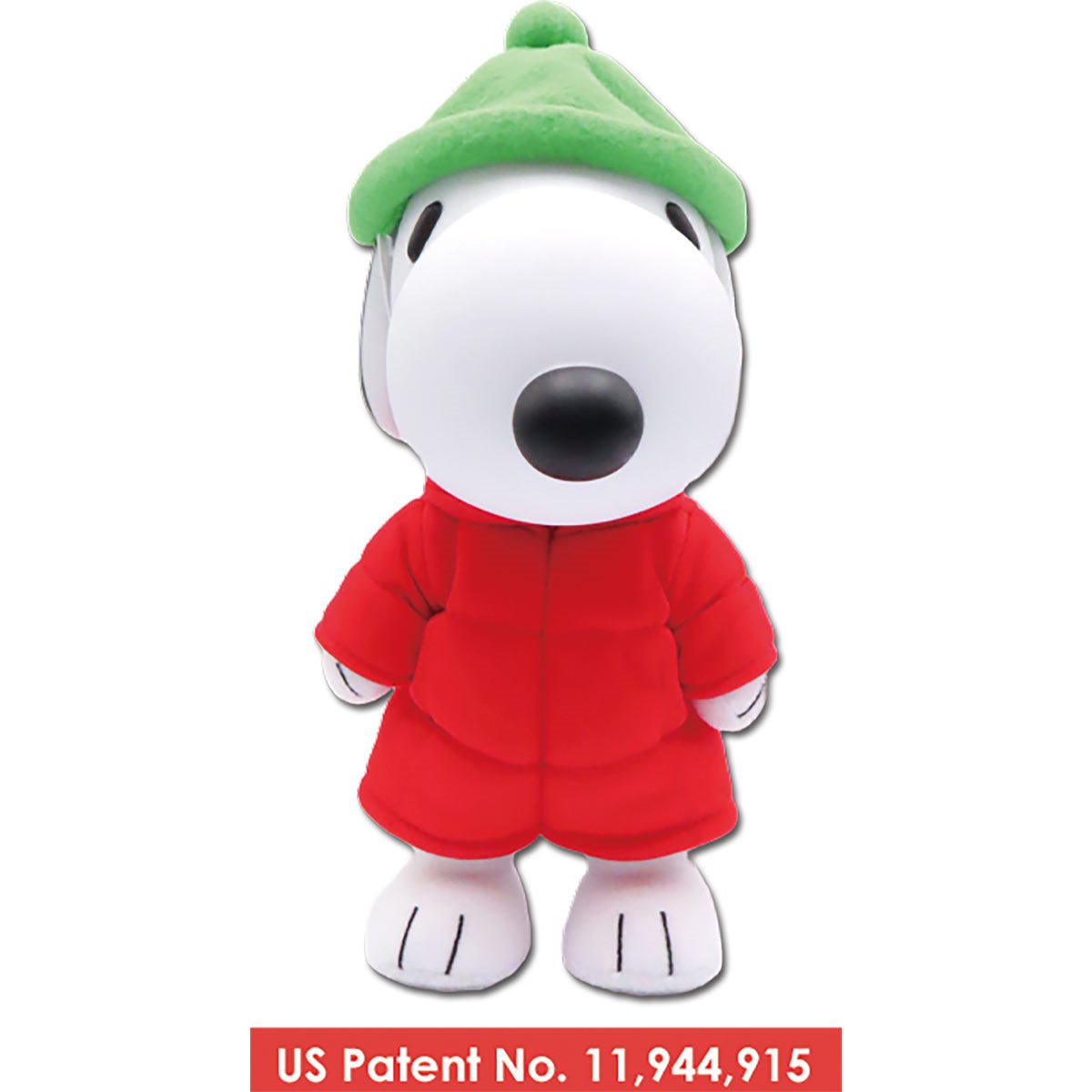 Peanuts Snoopy Puffer Jacket FigureKey Vinyl Head 8-Inch Moveable Plush