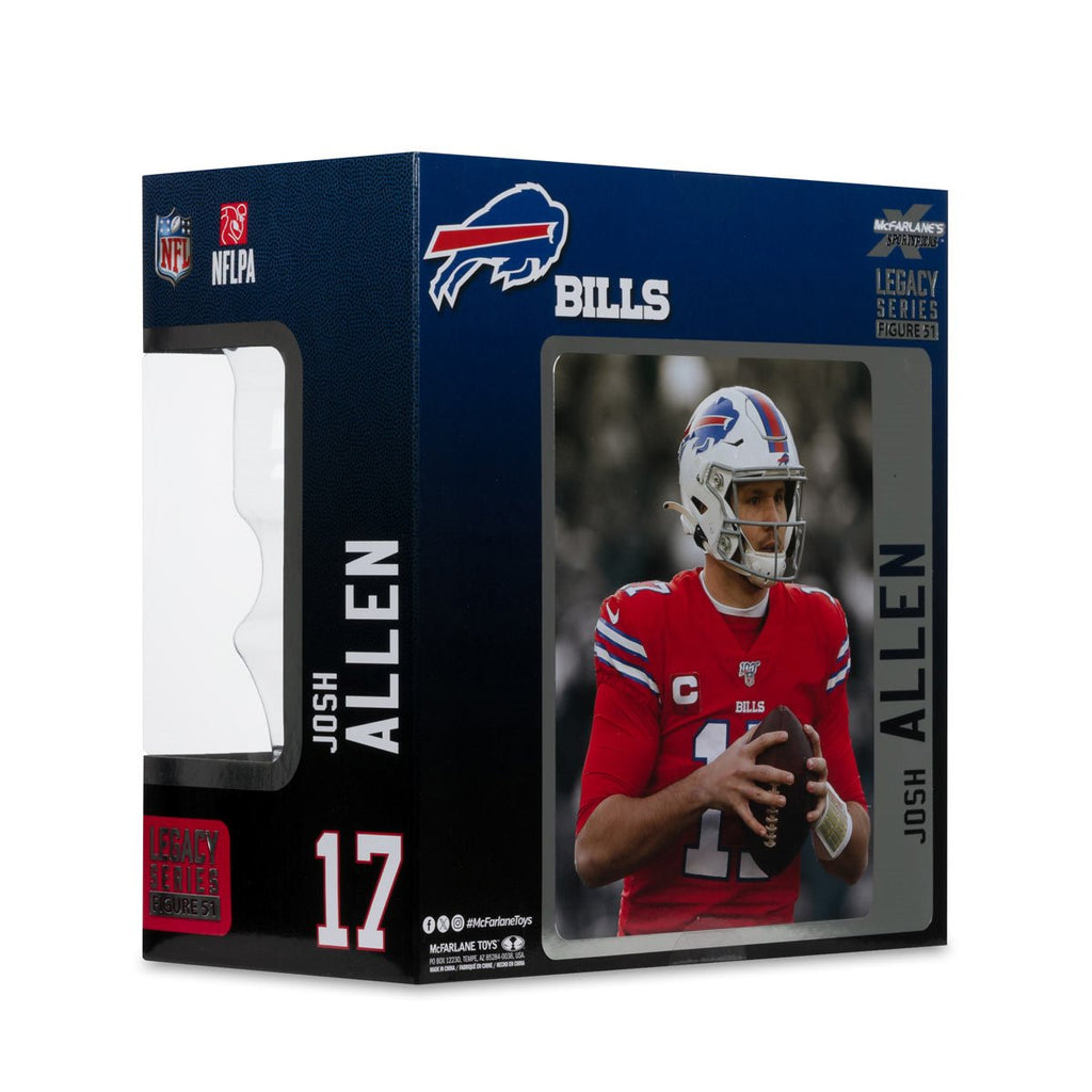 NFL SportsPicks 2025 Buffalo Bills Josh Allen Red Color Rush Jersey 7-Inch Posed Figure