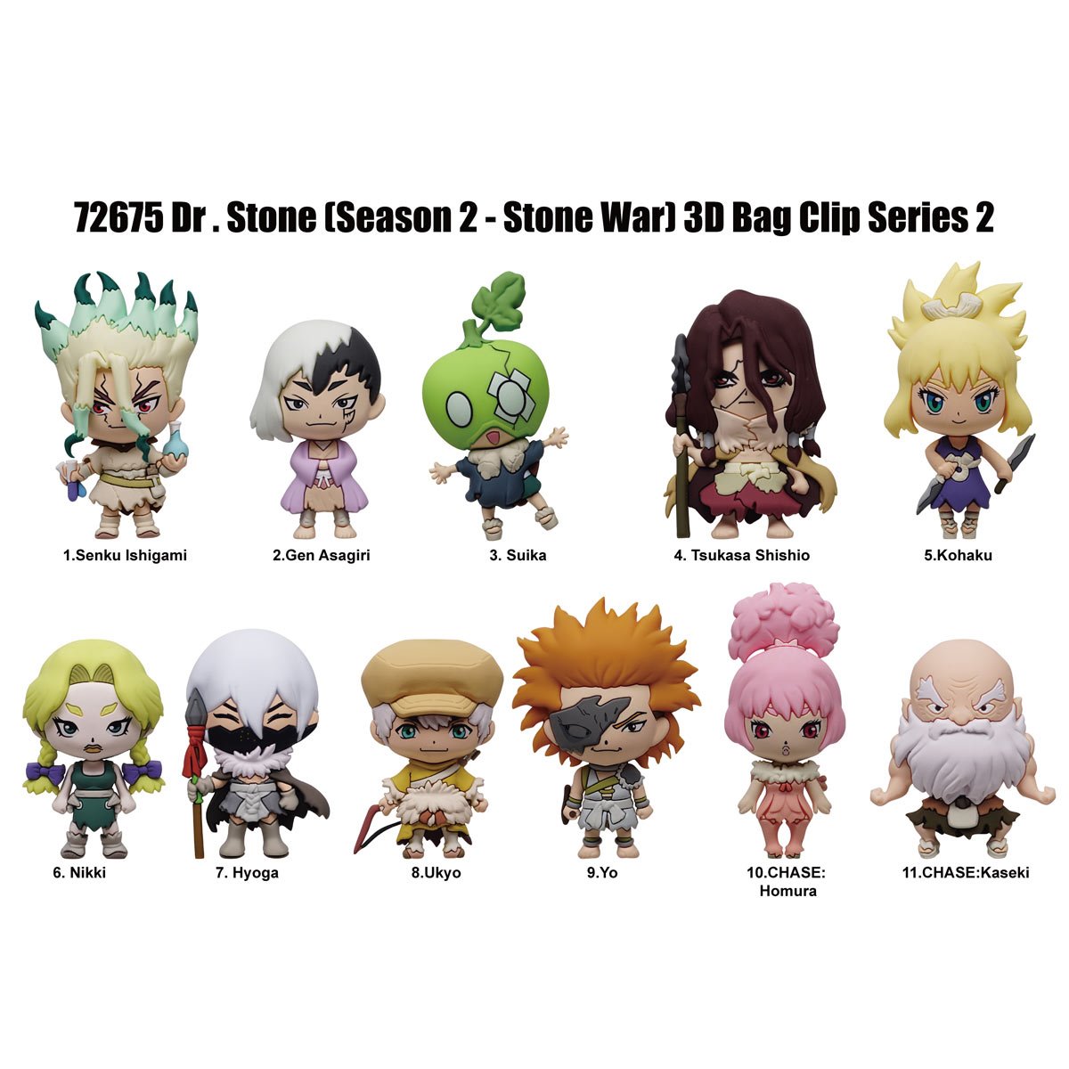 Dr. Stone Series 2 3D Foam Bag Clip Random 6-Pack
