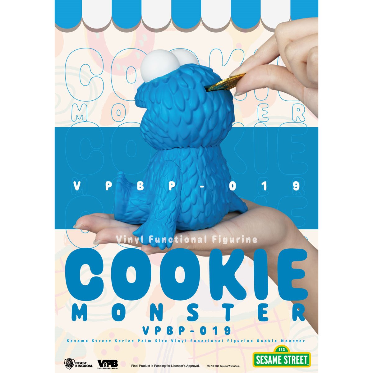 Sesame Street Series Cookie Monster VPBP-019 Palm Size Vinyl Functional Piggy Bank
