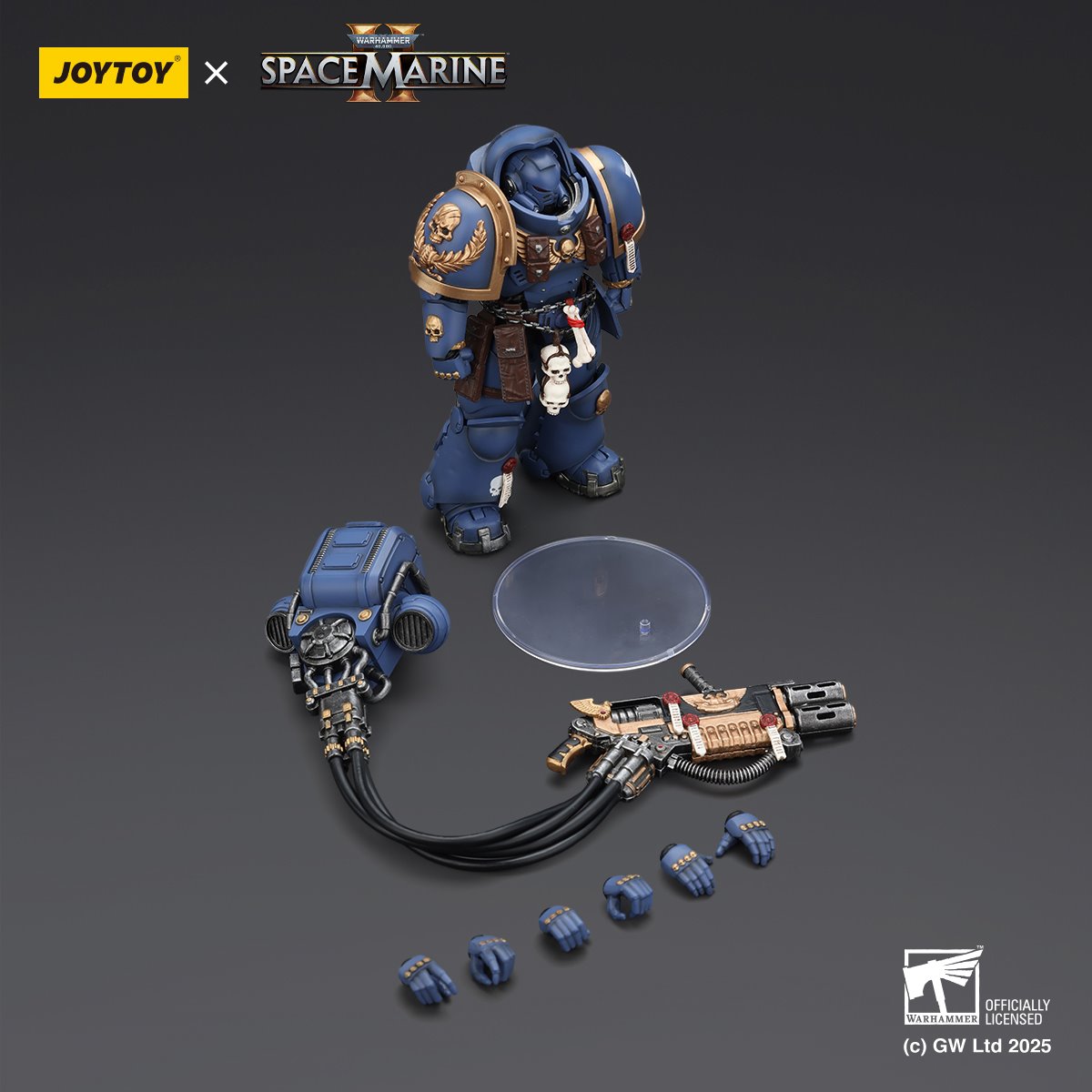 Joy Toy Warhammer Space Marine Ultramarine Heavy Artificer Armour with Relic Multi-Melta 1:18 Scale Action Figure