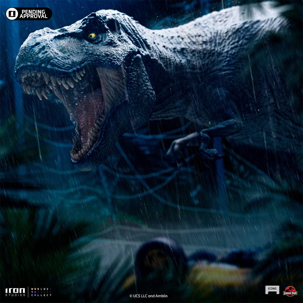 Jurassic Park T-Rex Attack Icons Statue