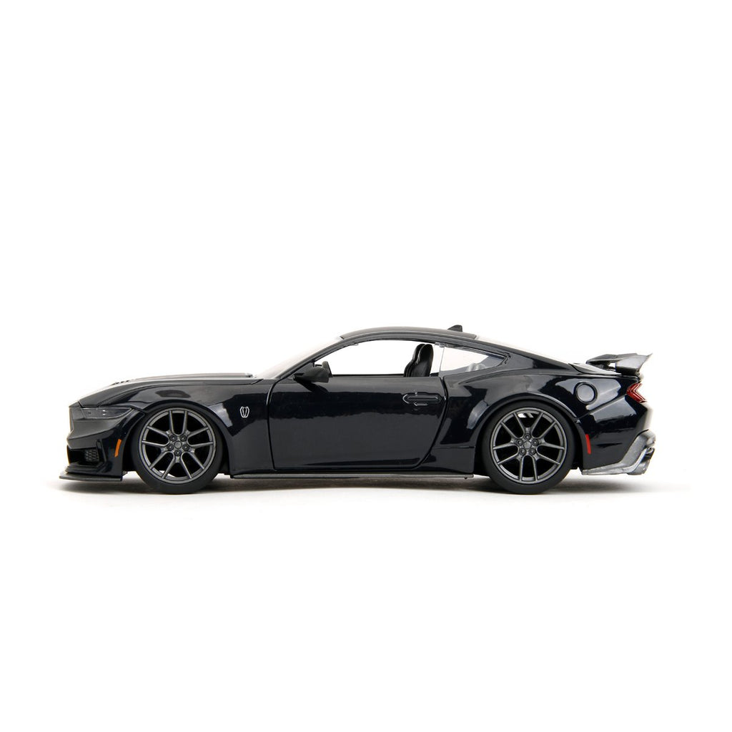 Bigtime Muscle 2024 Glossy Black Ford Mustang Dark Horse 1:24 Scale Die-Cast Metal Vehicle