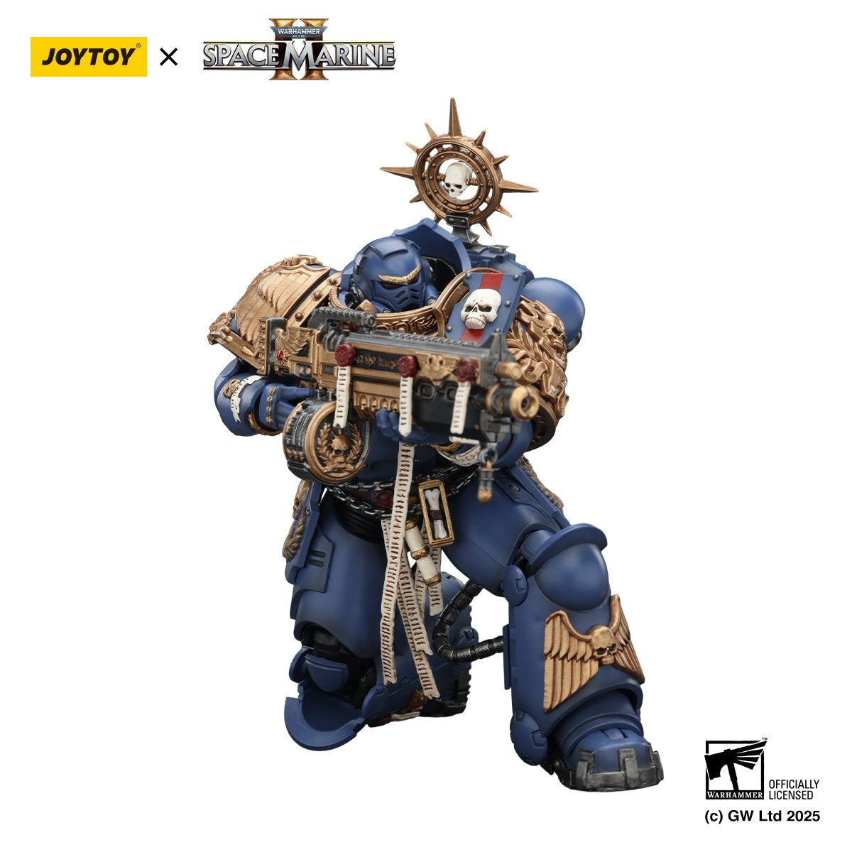 Joy Toy Warhammer Space Marine Ultramarine Heavy Relic Primus Armour and Heavy Relic Bolt Rifle 1:18 Scale Action Figure
