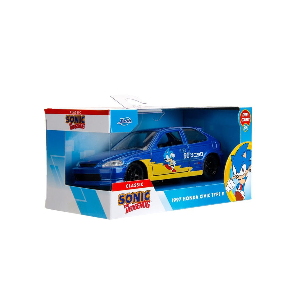 Hollywood Rides Sonic the Hedgehog Classic 1997 Honda Civic Type R 1:32 Scale Die-Cast Metal Vehicle